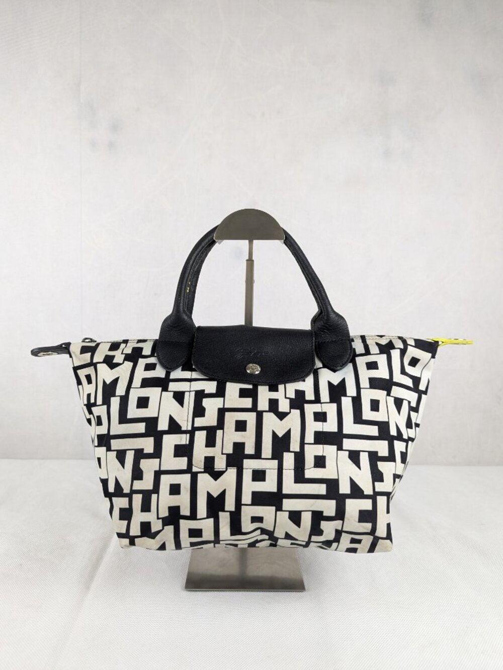 LONGCHAMP Le Pliage Neo Logo Pattern Travel bag Black/White Made in Romania
